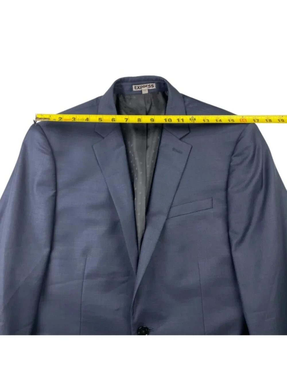 Express Men’s Photographer Fitted 2-Button Wool Blend Blazer Blue • 40R